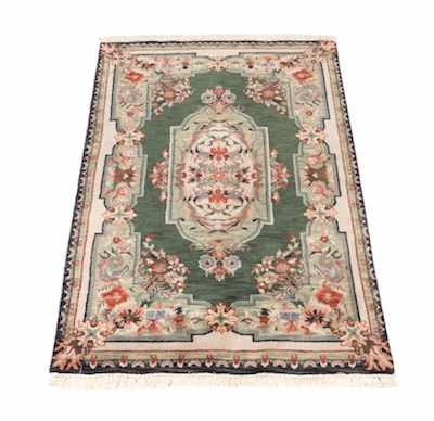 Appraisal: An Aubusson Style Carpet Thick wool on cotton weft elongated