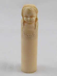 Appraisal: An early th century ivory container probably a needle case