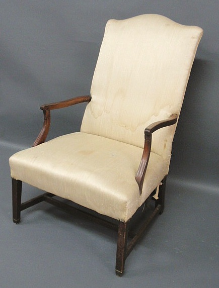 Appraisal: Hepplewhite mahogany lolling chair th c h x w x