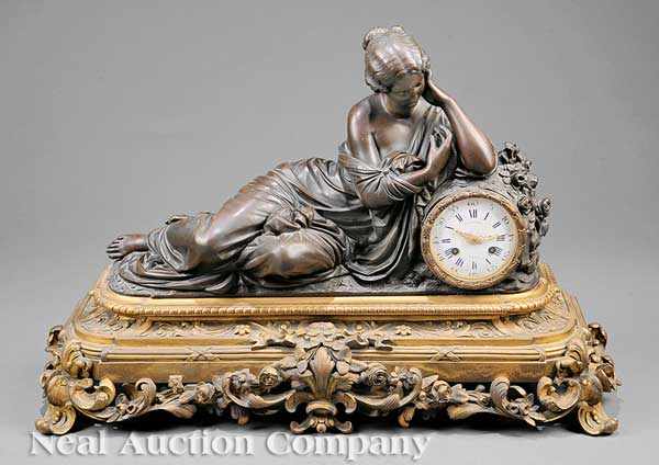 Appraisal: A Good Napoleon III Gilt and Patinated Bronze Figural Mantel