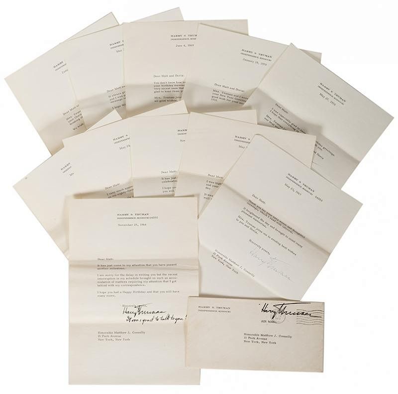 Appraisal: Group of Harry Truman Signed Letters Truman Harry S Group