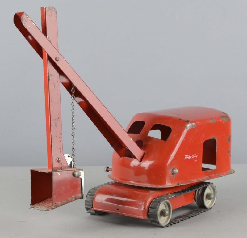 Appraisal: Red Tonka Toys Steam Shovel With Rubber Tread Original Paint