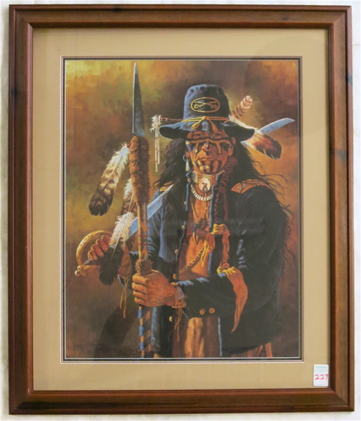 Appraisal: MICHAEL GENTRY OFF-SET LITHOGRAPH Washington - The Collector Native American