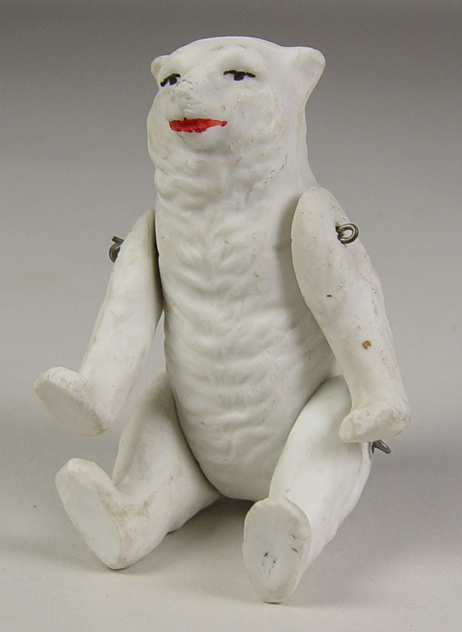 Appraisal: German All-Bisque Polar Bear Black painted eyes painted red mouth