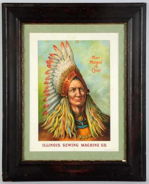 Appraisal: Illinois Sewing Machine Royal Chief Lithograph Nice colors overall with