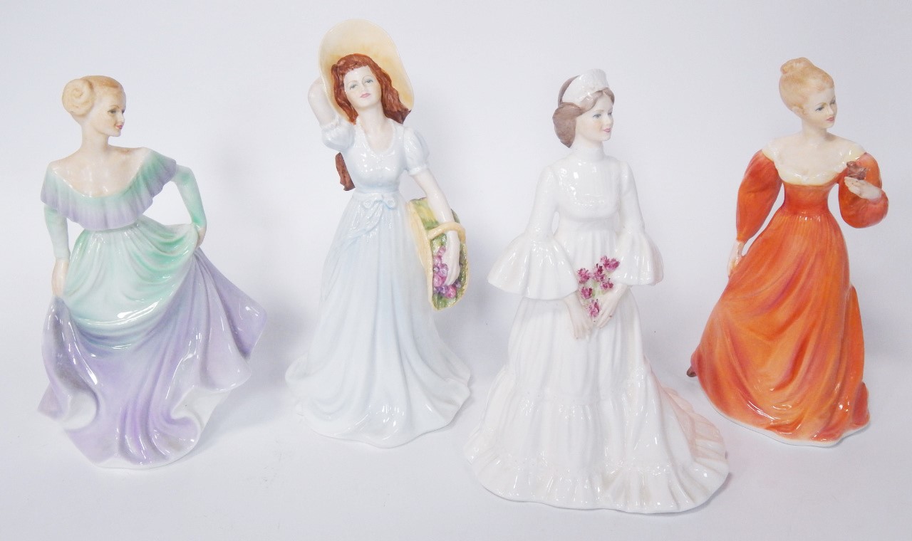 Appraisal: Four Coalport porcelain figures of ladies comprising Affection Jayne Stella