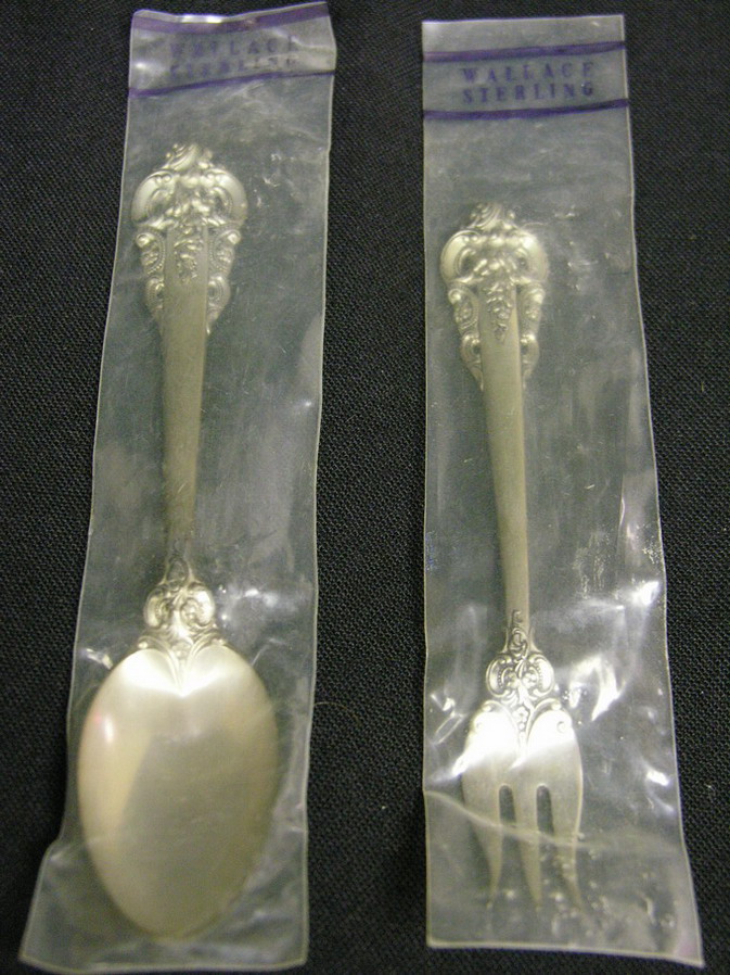 Appraisal: WALLACE STERLING GRANDE BAROQUE PICKLE FORK AND SPOON Condition Still