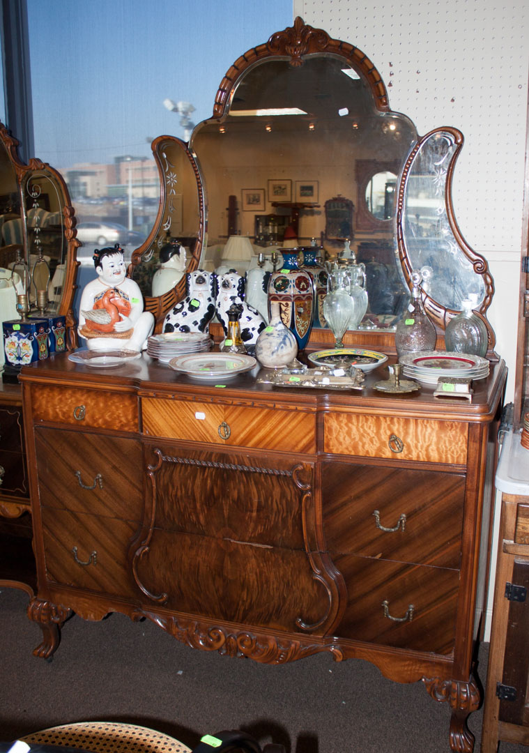 Appraisal: Two pieces of furniture including Art Deco mirror chest and