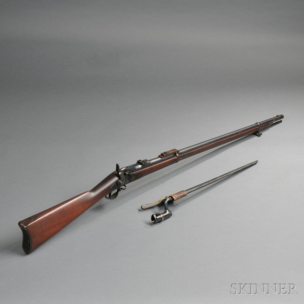 Appraisal: Model Trapdoor Springfield Rifle with Bayonet and Scabbard c -