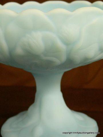 Appraisal: Fenton Blue Satin Glass Footed Comport -Vintage 's in Water