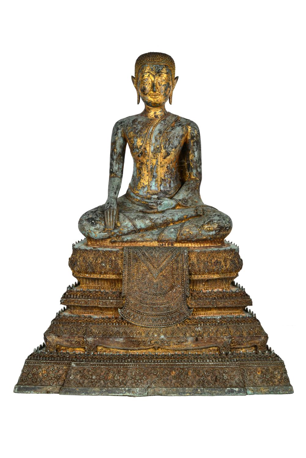 Appraisal: THAI IRON BUDDHA FIGUREdepicted seated Condition with areas of patination