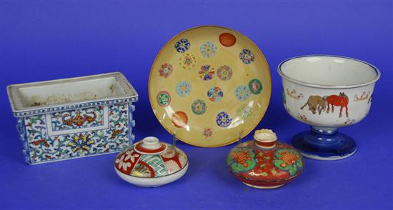 Appraisal: COLLECTION OF ASSORTED CHINESE WARES including a stem bowl height