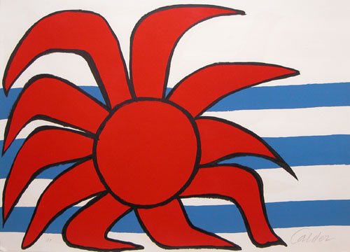 Appraisal: La Soleil lithograph printed in colors on Paper Calder Alexander