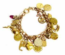 Appraisal: A ct rose gold charm bracelet with assorted ct ct