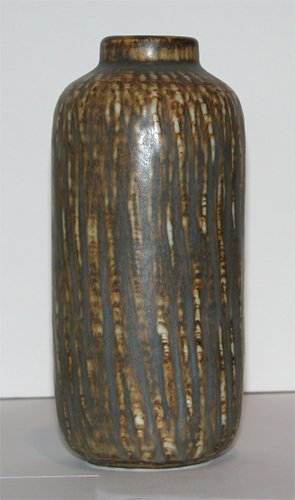 Appraisal: Artist Gunnar Nylund for Rorstrand Title Cylindrical Vase with streaky