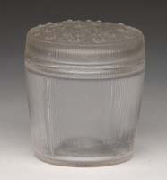 Appraisal: R LALIQUE POWDER BOX Molded frosted powder box and lid