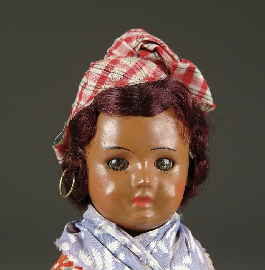 Appraisal: BROWN PAINTED BISQUE SFBJ DOLL Brown painted bisque French doll