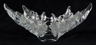 Appraisal: Lalique Lalique France Champs Elysees centerpiece having frosted leaf decoration