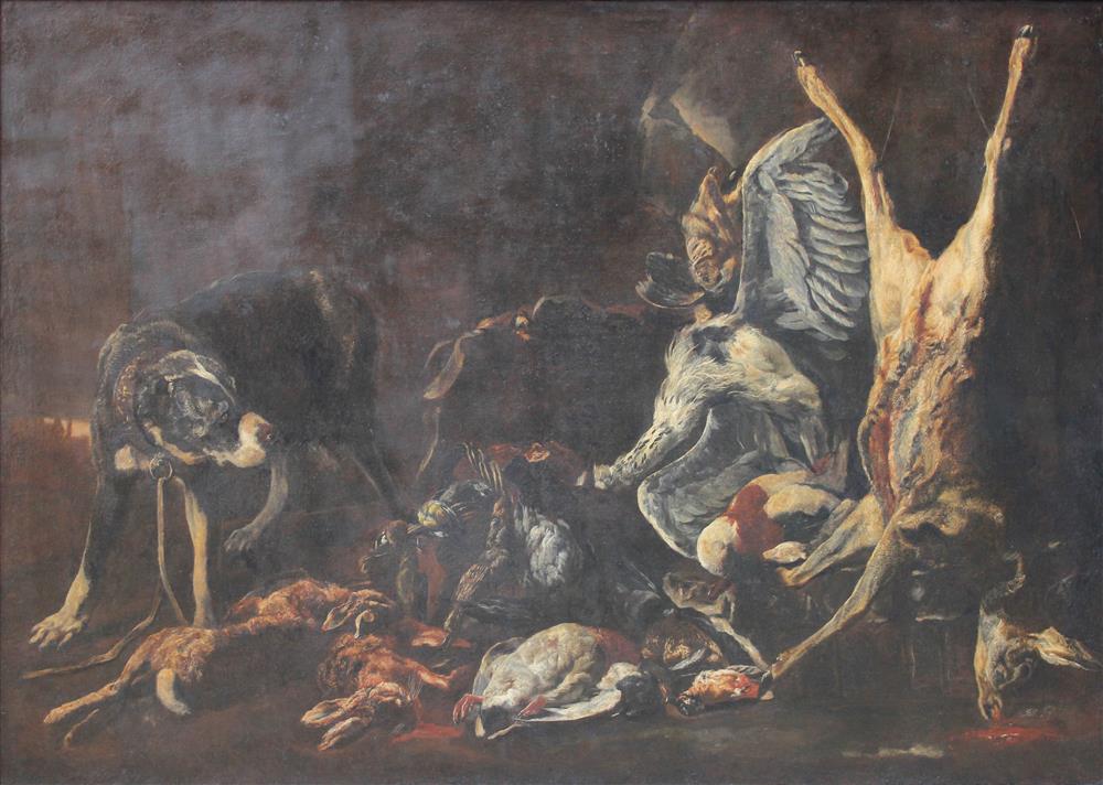 Appraisal: JAN FIJT FYT FLEMISH - STILL LIFE WITH HUNTING DOG