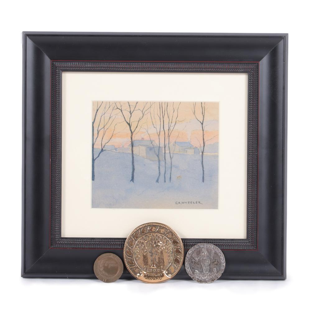 Appraisal: CLIFTON WHEELER INDIANA - WINTER LANDSCAPE WATERCOLOR SLR WITH AWARD