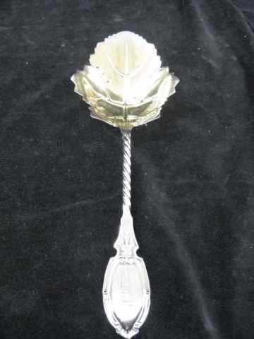 Appraisal: Early American Coin Silver Berry Spoon figural leaf bowl with