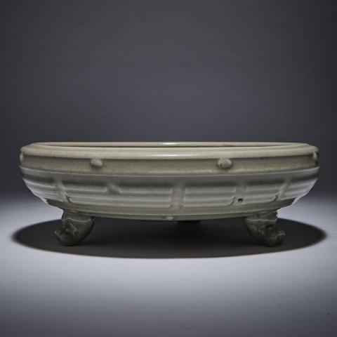 Appraisal: A Celadon Tripod Shallow Censer Yuan Ming Dynasty Circa -