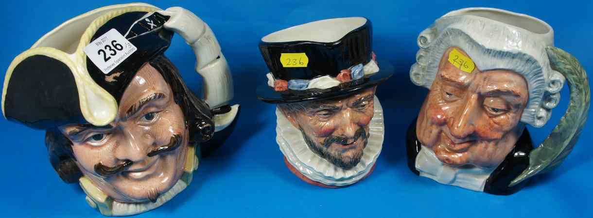 Appraisal: Royal Doulton Large Character Jugs Beefeater D Capt Henry Morgan