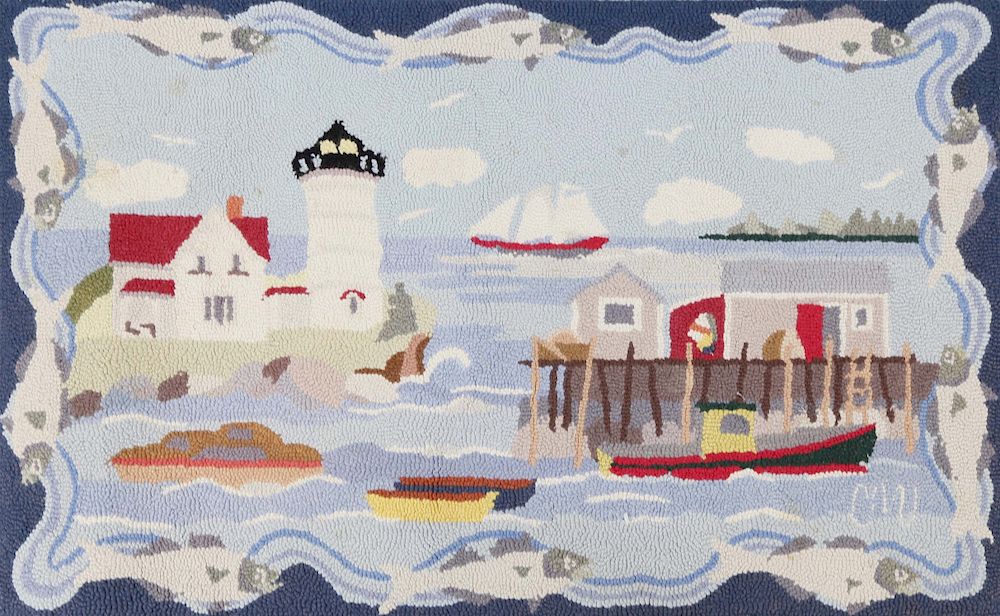 Appraisal: Claire Murray Hooked Rug Portland Head Light Maine Claire Murray