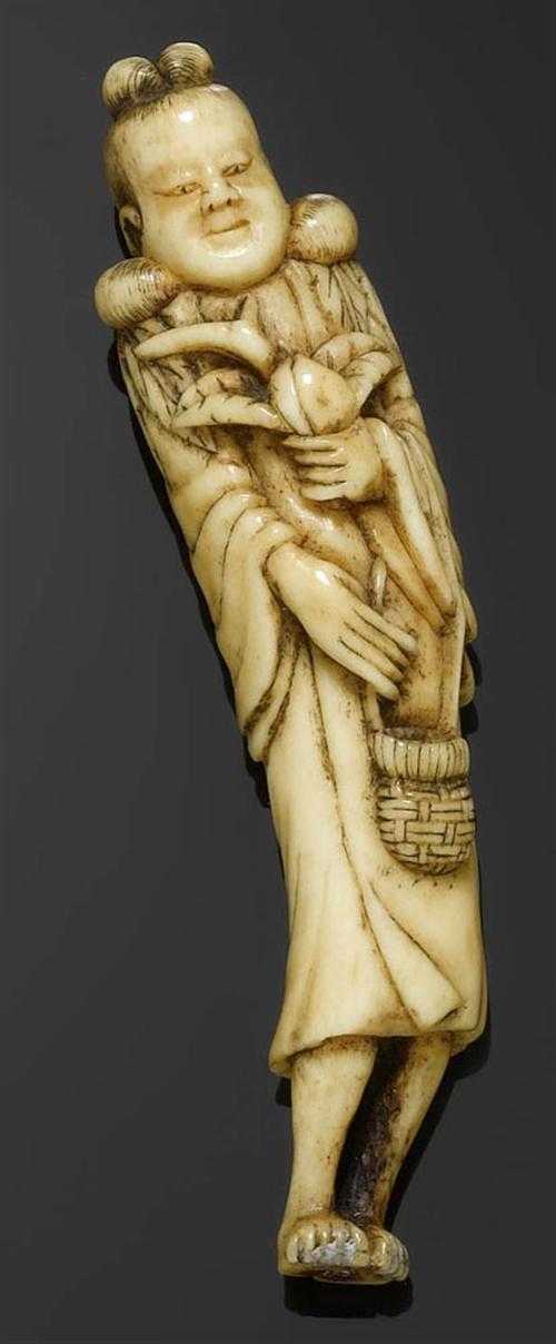 Appraisal: NETSUKE OF A SENNIN Japan early th century H cm