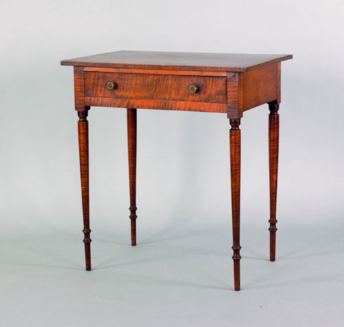 Appraisal: Pennsylvania Sheraton tiger maple dressing table ca h w d