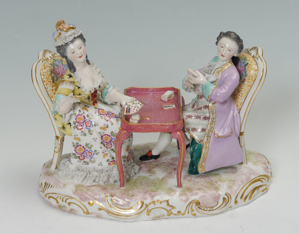 Appraisal: FRENCH FIGURAL PORCELAIN GROUP Claus Boudois Bloch figural group of