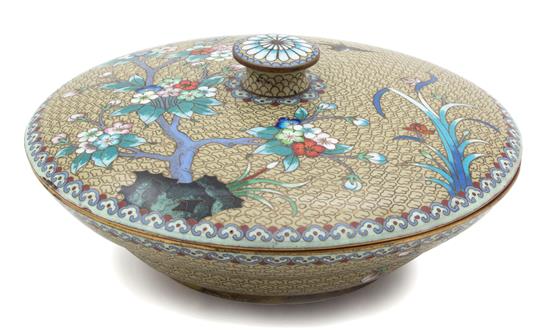 Appraisal: Sale Lot A Chinese Cloisonne Low Covered Bowl th century