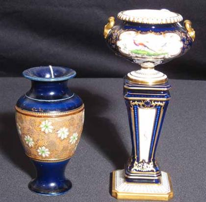 Appraisal: Two piece early Worcester and Doulton porcelain H of vase