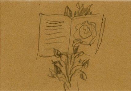 Appraisal: ATTRIBUTED TO REN MAGRITTE LA ROSE ET LE LIVRE AND