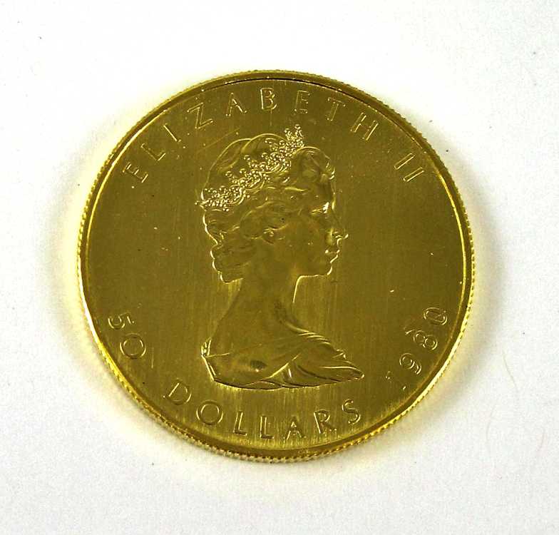 Appraisal: BU ROLL OF TEN CANADIAN GOLD MAPLE LEAF COINS dollar