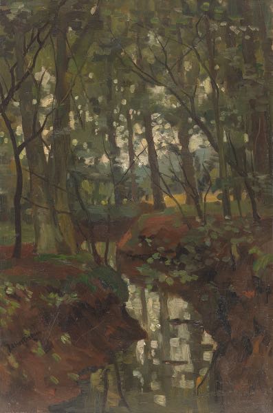 Appraisal: JOHANNES ALBERTUS HESTERMAN DUTCH - x Forest Interior Oil on