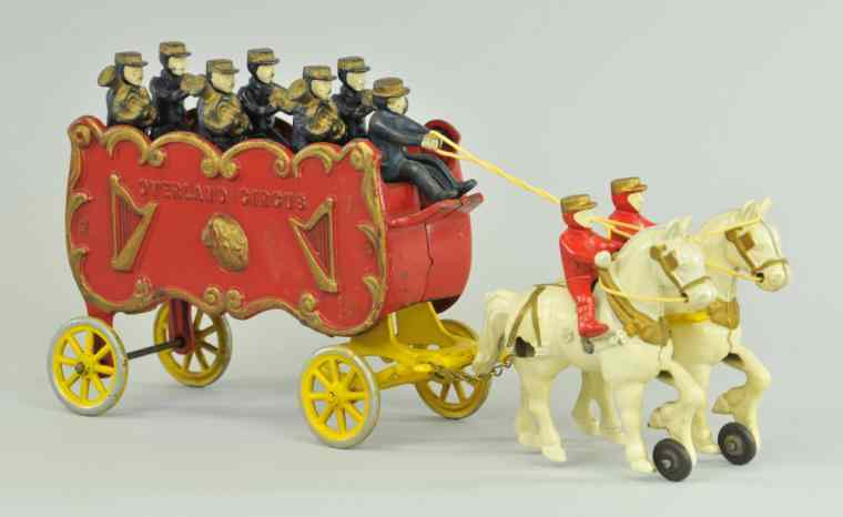 Appraisal: KENTON OVERLAND CIRCUS BAND WAGON Kenton cast iron elaborate details