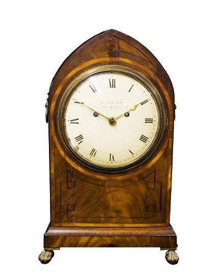 Appraisal: A Regency mahogany bracket clock with arch top case with