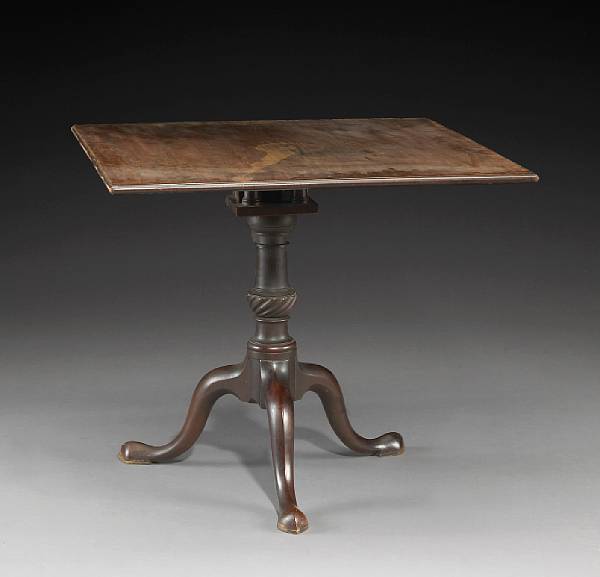 Appraisal: A George III mahogany tea table late th century The