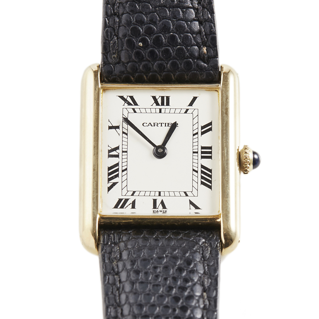 Appraisal: CARTIER - A lady's ct gold cased wrist watch Tank