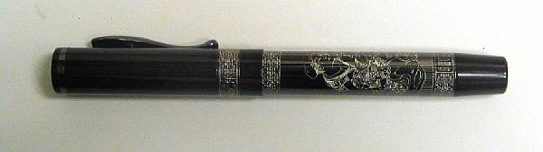 Appraisal: VISCONTI Sterling Silver Shunga Fountain Pen This pen s lacquer