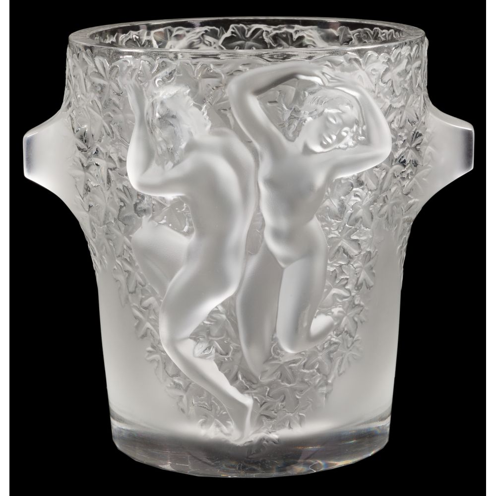 Appraisal: LALIQUE CRYSTAL GANYMEDE ICE BUCKETFrosted crystal wine cooler ice bucket