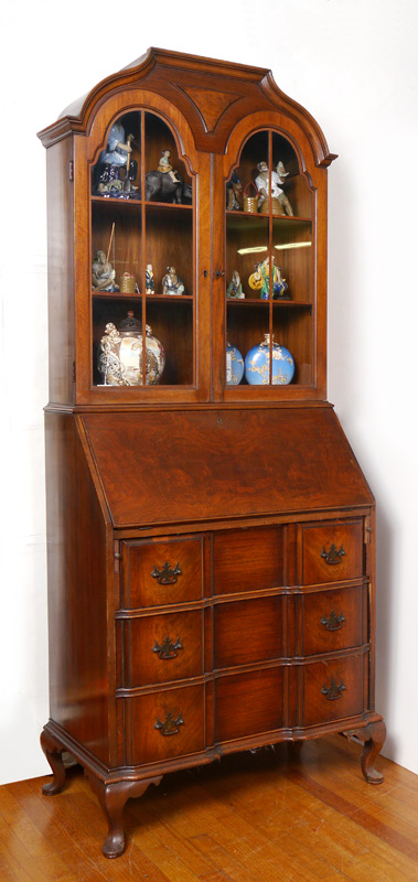 Appraisal: DROP FRONT SECRETARY DESK Early to mid th century shaped