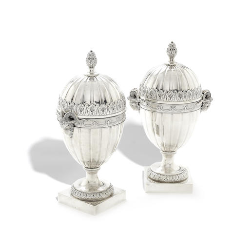 Appraisal: A pair of Dutch silver chestnut vases by W C