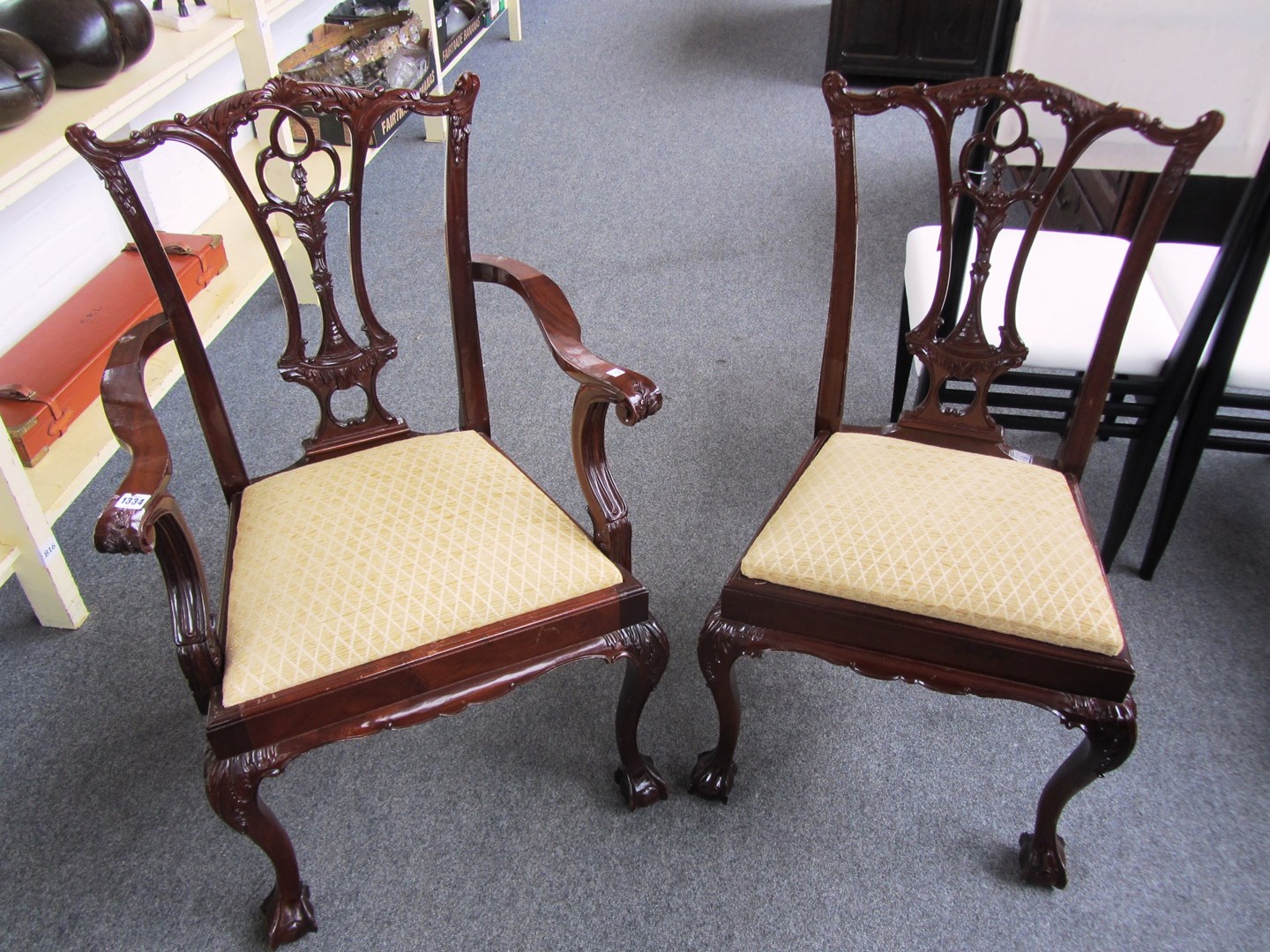 Appraisal: A set of twelve th century style hardwood dining chairs