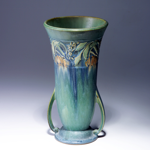 Appraisal: Tall ROSEVILLE Green Baneda flaring vase Touch-up to small chip