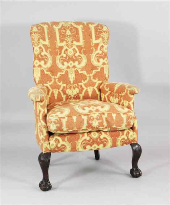 Appraisal: A George II design buttonback armchair on shell carved cabriole