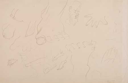 Appraisal: HENRI TOULOUSE-LAUTREC French - Etudes de pieds seins etc Pencil