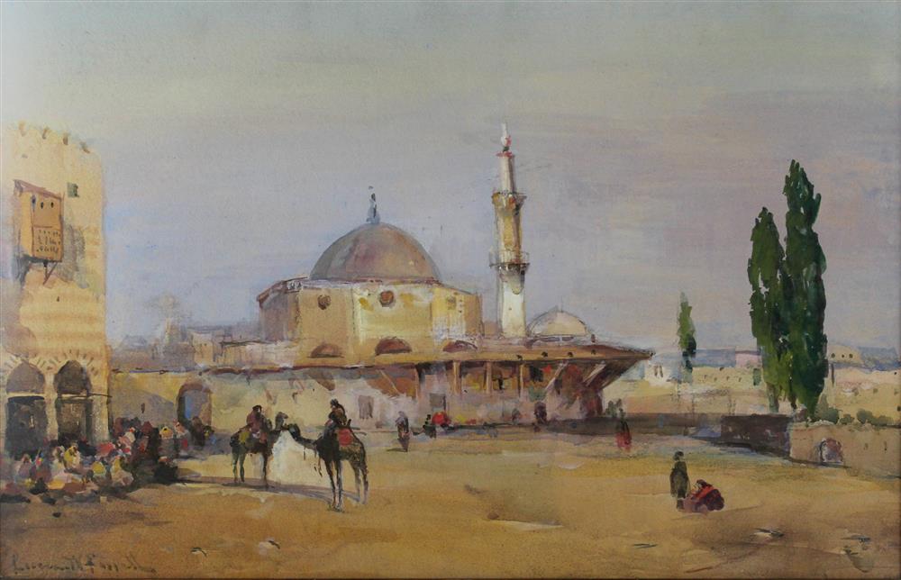 Appraisal: LUCIEN WHITING POWELL AMERICAN - MOSQUE Watercolor on paper x