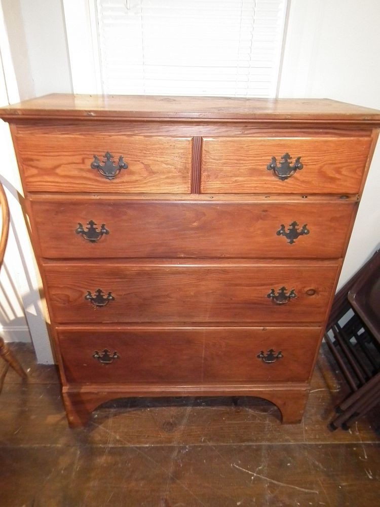 Appraisal: PINE TALL CHEST Old pine drawer tall chest x w